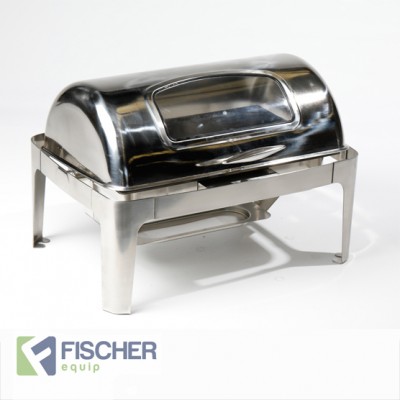Fischer Luxury Stainless Steel Bain Marie Roll-Top Chafer Window